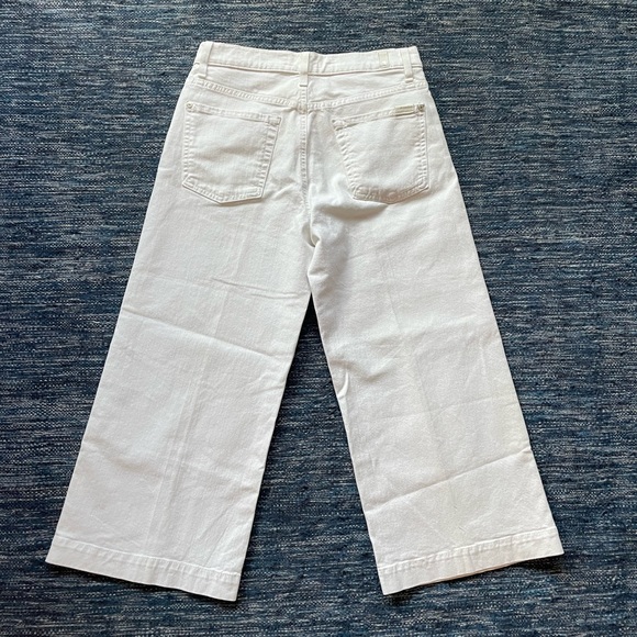 White wide-leg cropped jeans - Picture 3 of 9